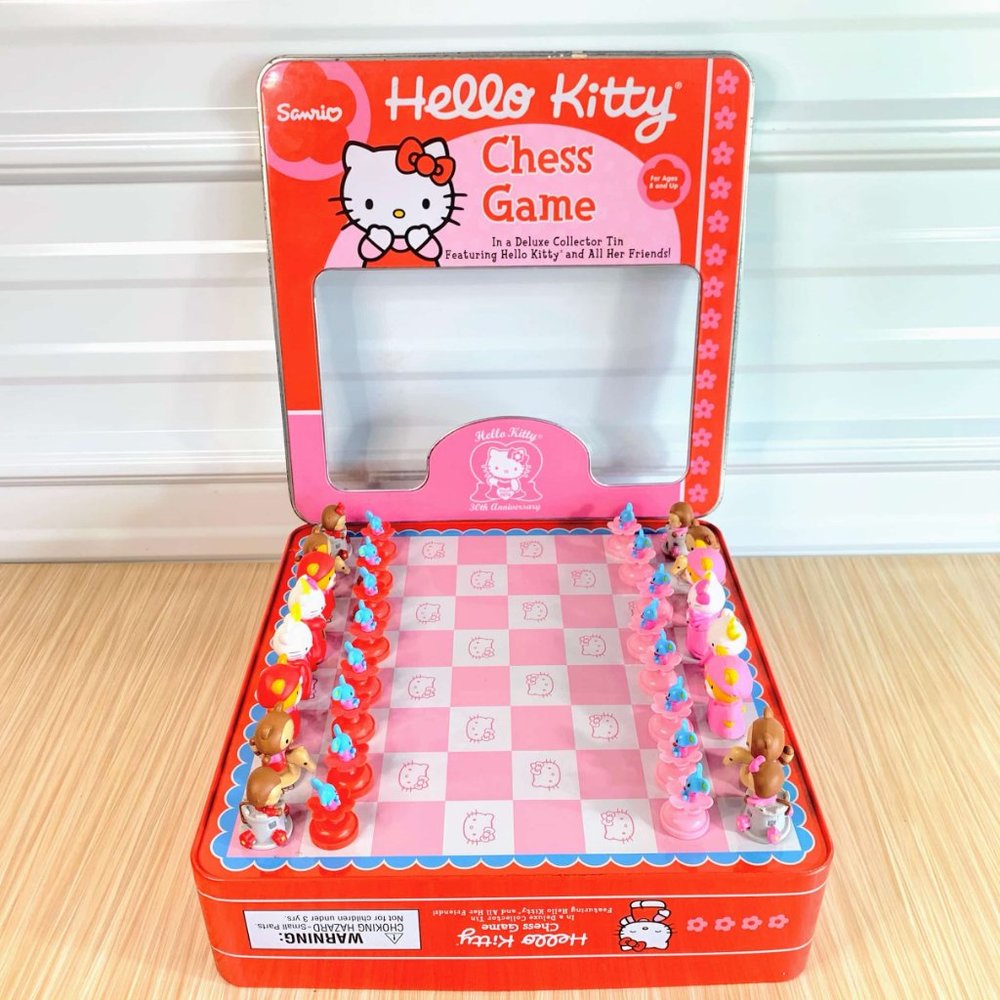 Hello Kitty Rare 30th Anniversary Chess Set In Tin - Picture 1 of 8
